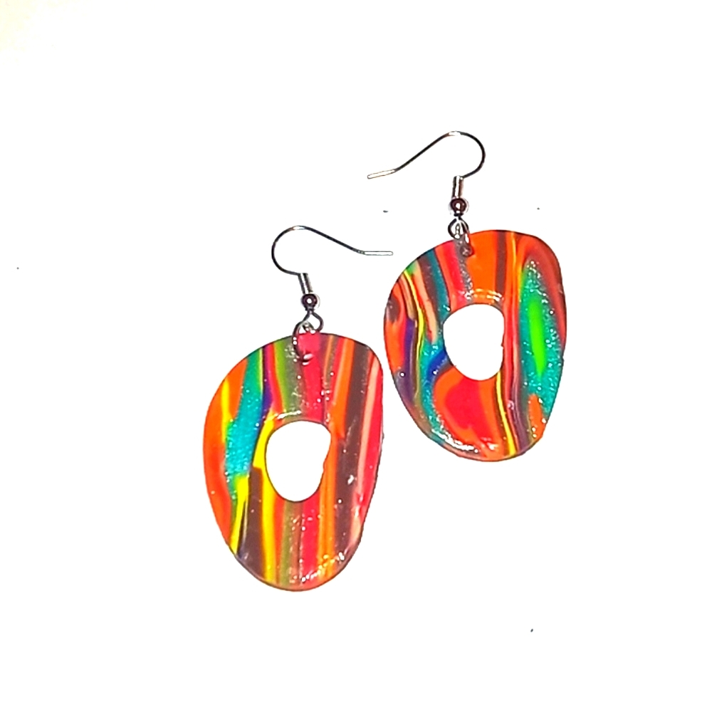 Clay earrings-Stripes and Things